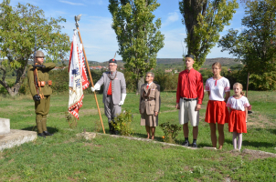 Znojemští sokolové při písni Hoj vzhůru pestrý sokole.
