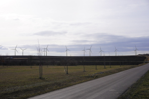 Vizualizace potenciálního pohledu na větrné elektrárny z obce Slupi. Zdroj: ČEZ Obnovitelné zdroje