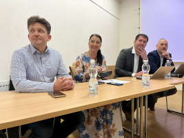 Místostarostové města Znojma Jiří Kacetl, Bohumila Beranová a Jakub Malačka a starosta František Koudela. foto: -mem-