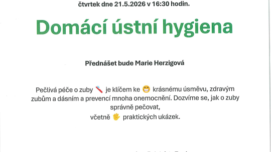 Klub zdraví zve ve Znojmě na přednášku o domácí ústní hygieně