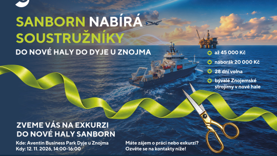 Sanborn nabírá soustružníky do nové haly v Dyji. Zájemce zve na exkurzi