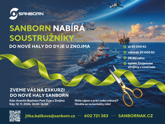 Sanborn nabírá soustružníky do nové haly v Dyji. Zájemce zve na exkurzi