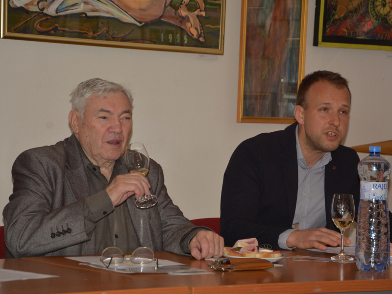 předseda Sdružení znojemských vinařů Jaromír Čepička a Ladislav Skopal