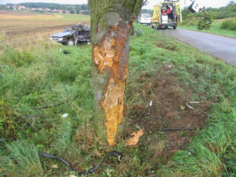 Dopravní nehoda z roku 2010 při níž zahynul devatenáctiletý mladík; foto: Policie ČR