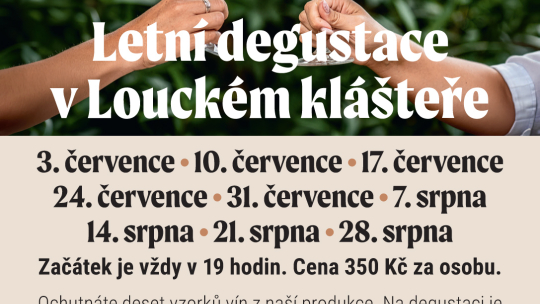 Letní degustace v Louckém klášteře začínají už dnes
