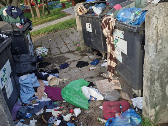 Neudržitelný stav u kontejnerových stání ve Znojmě