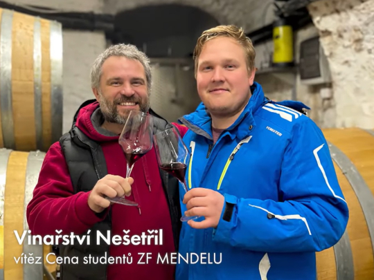 Vinařství Nešetřil Znojmo získalo Cenu studentů ZF MENDELU v soutěži Vinařství roku 2025