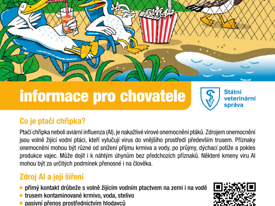 Vysoce patogenní aviární chřipka zasáhla malochov v Tavíkovicích
